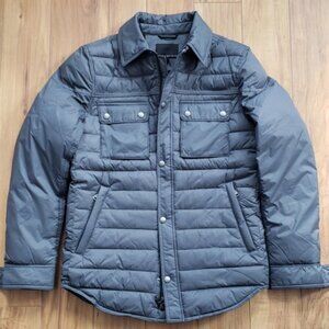 LOW PRICE !! BANANA REPUBLIC PRIMLOFT DOWN JACKET GREY PUFFER MENS LARGE PARKA